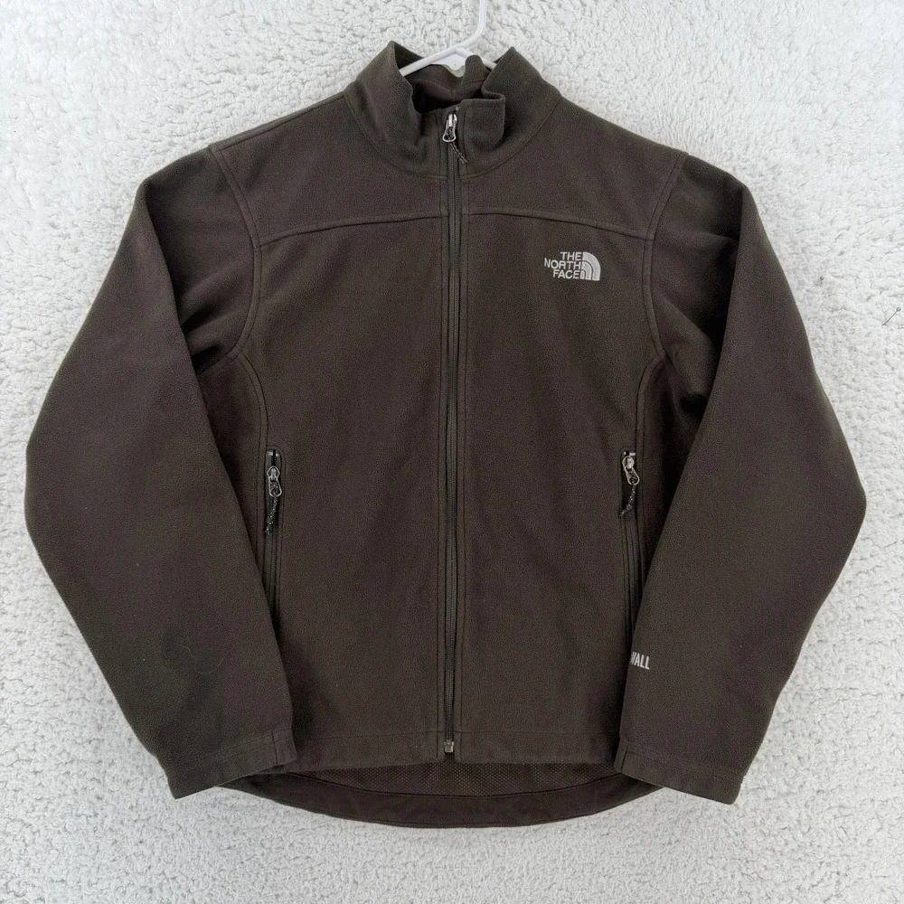 The North Face Jacket Mens Small Brown Windwall Fleece Full Zip Outdoor Hiking